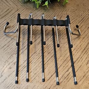 Black and Silver Multi-Hook Pants Hanger